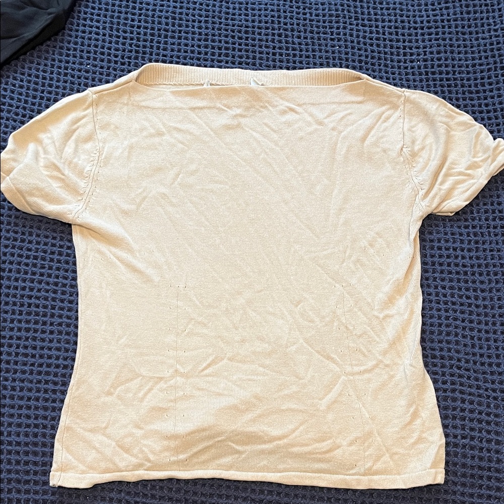 Uniform John Paul Richard Short Sleeve Cream Sweater Top